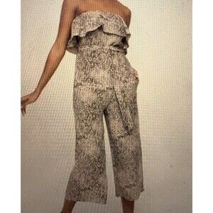 Aritiza Babaton Size 10 Altamiro Jumpsuit Snakeskin White